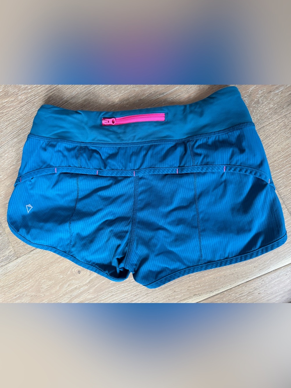 Ivivva Girls Speedy Shorts Blue Stripe Pink Size 14 Lined